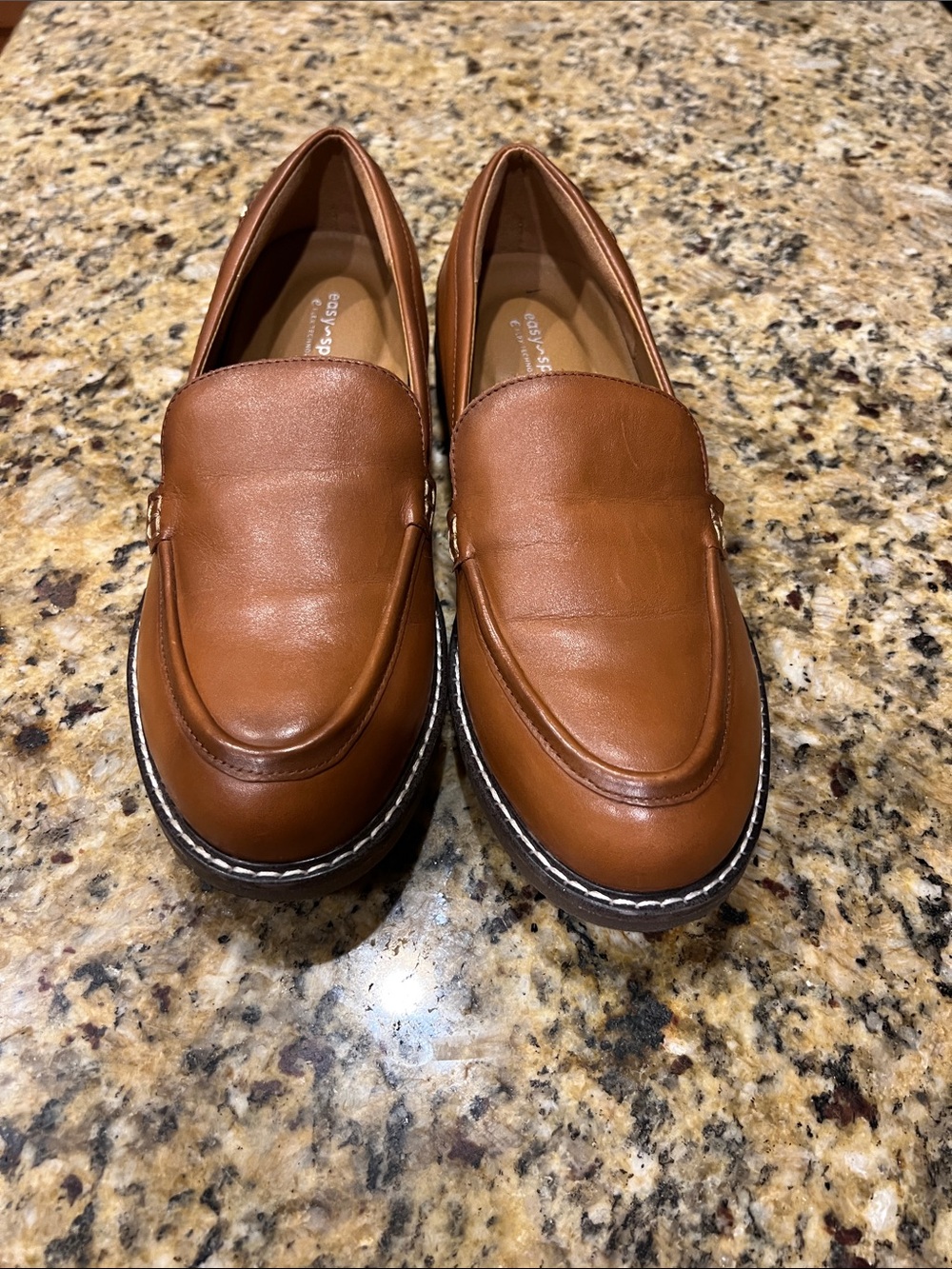 Spirit women Brown Leather Slip-On Loafers